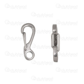 1720-2514-25 - Stainless Steel Carabiner Clasp 25x10x3mm with 4mm Hole Natural 5pcs 1720-2514-25,Findings,Clasps,montreal, quebec, canada, beads, wholesale