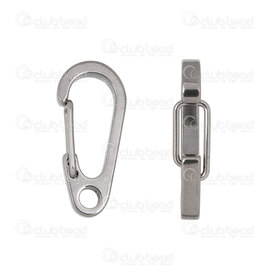 1720-2514-33 - Stainless Steel Carabiner Clasp 33x14.5x4mm with 4mm Hole Natural 5pcs 1720-2514-33,Findings,Clasps,Springing,montreal, quebec, canada, beads, wholesale