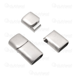 1720-2515-B - Stainless Steel 304 Magnetic Clasp For Flat Cord 12.5x6mm 28x14x8.5mm Double Lock Natural Brushed Finish 2pcs 1720-2515-B,Findings,Clasps,For cords,2pcs,Stainless Steel 304,Magnetic Clasp,For Flat Cord 12.5x6mm,Double Lock,28x14x8.5mm,Grey,Natural,Metal,Brushed Finish,2pcs,montreal, quebec, canada, beads, wholesale