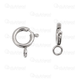 1720-2516-09 - Stainless Steel 304 Spring Ring Clasp 9mm Natural 2.5mm Loop 20pcs 1720-2516-09,Stainless steel clasps,Natural,Stainless Steel 304,Spring Ring Clasp,9MM,Grey,Natural,Metal,2.5mm Loop,20pcs,China,montreal, quebec, canada, beads, wholesale