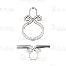 1720-2519 - Stainless Steel Toggle Clasp 22x14.5x2mm Ring 21.5x9x2mm Bar Fancy Design Natural 5 sets 1720-2519,1720-2,montreal, quebec, canada, beads, wholesale
