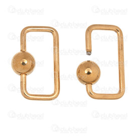 1720-2525-2-25BGL - Stainless Steel 304 Screw Carabiner Clasp Retangle 25x16x2mm Ball Screw with 2.5mm Opening Gold Plated 5pcs 1720-2525-2-25BGL,Findings,Clasps,Screwable,montreal, quebec, canada, beads, wholesale