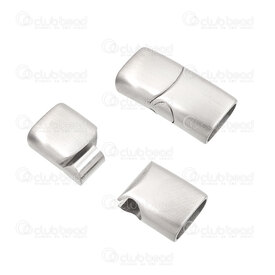 1720-2529-B - Stainless Steel 304 Magnetic Clasp For Flat Cord 10x5mm 24.5x12x7.5mm Double Lock Brushed Natural 2pcs 1720-2529-B,magnetic clasps,montreal, quebec, canada, beads, wholesale