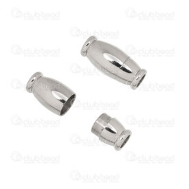 1720-2531 - Stainless Steel 304 Magnetic Clasp For Cord 14x6.5mm Barrel Natural Inside Diameter 3mm 5pcs 1720-2531,Findings,Clasps,Magnetic,Stainless Steel 304,Magnetic Clasp,For Cord,Barrel,14x6.5mm,Grey,Natural,Metal,Inside Diameter 3mm,5pcs,China,montreal, quebec, canada, beads, wholesale