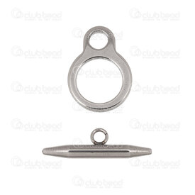 1720-2535 - Stainless Steel 304 Toggle Clasp Ring 19x14x1.8mm Natural Bar 23.5x3mm 10 sets 1720-2535,fermoir or,Stainless Steel 304,Toggle Clasp,Ring,19x14x1.8mm,Grey,Natural,Metal,Bar 23.5x3mm,10 sets,China,montreal, quebec, canada, beads, wholesale