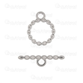 1720-2538-13C - Stainless Steel 304 Toggle Clasp Chain Design Ring 17x13.5x2mm Bar 22x2mm Natural 10 sets 1720-2538-13C,acier fermoir,montreal, quebec, canada, beads, wholesale