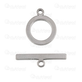1720-2538-13F - Stainless Steel 304 Toggle Clasp Flat Ring 17x13.5x2mm Flat Bar 22x2mm Natural 10 sets 1720-2538-13F,1720-2,montreal, quebec, canada, beads, wholesale