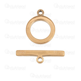 1720-2538-13FGL - Acier Inoxydable 304 Fermoir Cabillot Anneau Plat 17x13.5x2mm Barre Plat 22x2mm Plaque Or 10 Ensembles 1720-2538-13FGL,Accessoires de finition,Fermoirs,Cabillots,montreal, quebec, canada, beads, wholesale