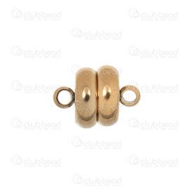 1720-2540-1-GL - Stainless Steel 304 Magnetic Clasp Round 10x7mm with 1.5mm Loop Gold Plated 4pcs 1720-2540-1-GL,Findings,Clasps,montreal, quebec, canada, beads, wholesale