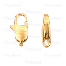 1720-2541-13GL - Acier Inoxydable 304 Fermoir Crabe 13x7mm Polissage Qualite Superieure Plaque Or 25pcs 1720-2541-13GL,G,montreal, quebec, canada, beads, wholesale