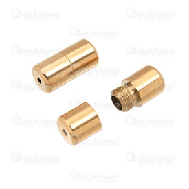 1720-2543-03GL - Stainless Steel 304 Screw Clasp Cylinder 12.5x6mm 1.5mm Hole Gold Plated 10sets 1720-2543-03GL,montreal, quebec, canada, beads, wholesale