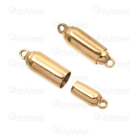1720-2547-GL - Acier Inoxydable 304 Fermoir Magnetique Tube 16x5mm avec Boucle 1.2mm Plaque Or 4pcs 1720-2547-GL,400,montreal, quebec, canada, beads, wholesale