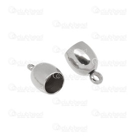 1720-2604-5.5 - stainless steel bail cap with loop 6mm inner Natural 10pcs 1720-2604-5.5,montreal, quebec, canada, beads, wholesale