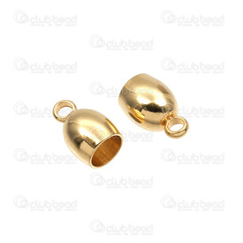 1720-2606-05GL - Acier Inoxydable Embout pour Cordon 5mm 7x6mm Gold 10pcs 1720-2606-05GL,montreal, quebec, canada, beads, wholesale