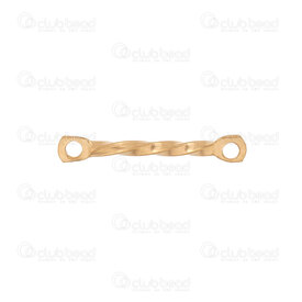 1720-2613-15TGL - Stainless Steel 304 Link-Connector Tube 15x1.2mm Twisted with 2 loop 1mm Gold Plated 20pcs 1720-2613-15TGL,Torsade,montreal, quebec, canada, beads, wholesale