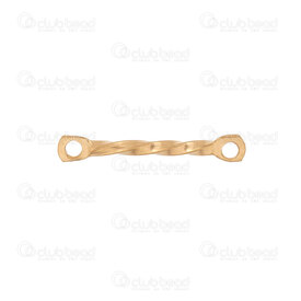 1720-2613-15TGL - Stainless Steel 304 Link-Connector Tube 15x1.2mm Twisted with 2 loop 1mm Gold Plated 20pcs 1720-2613-15TGL,montreal, quebec, canada, beads, wholesale