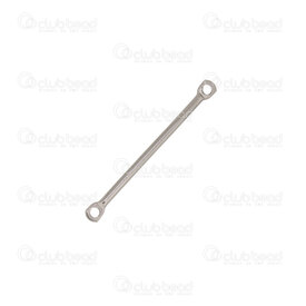 1720-2613-25 - Acier Inoxydable 304 Lien-Connecteur Tube 25x1.2mm avec 2 Boucle 1mm Naturel 20pcs 1720-2613-25,Liens connecteurs,montreal, quebec, canada, beads, wholesale