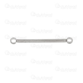 1720-2613-251 - Acier Inoxydable 304 Lien-Connecteur Tube 25x1.5mm avec 2 Boucle Naturel 20pcs 1720-2613-251,Liens connecteurs,Métal,montreal, quebec, canada, beads, wholesale