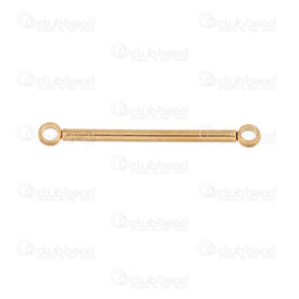 1720-2613-251GL - Acier Inoxydable 304 Lien-Connecteur Tube 25x1.5mm avec 2 Boucle Plaque Or 20pcs 1720-2613-251GL,Liens connecteurs,montreal, quebec, canada, beads, wholesale