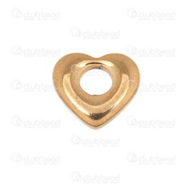 1720-2614-091GL - Cœur Acier Inoxydable 304 Lien-Connecteur Cœur 10.5x12x3.5mm Trou Interieur 4mm Plaque Or 10pcs 1720-2614-091GL,Nouveautés,montreal, quebec, canada, beads, wholesale
