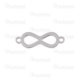 1720-2614-19 - Stainless steel link infinity sign 19x8mm Natural 10pcs 1720-2614-19,SIGNES,montreal, quebec, canada, beads, wholesale