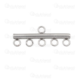 1720-2622-05 - Acier Inoxydable 304 Connecteur 5 Rangs 25x9mm Naturel 10pcs 1720-2622-05,Connecteurs,montreal, quebec, canada, beads, wholesale