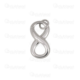 1720-2635 - Stainless steel Infinity Link 20.5x10.5x2mm with 4mm Ring High Quality Polish Natural 10pcs 1720-2635,montreal, quebec, canada, beads, wholesale