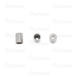 1720-2638-03 - Stainless steel Cord End for Round Cord 3mm Plain 5x4mm 1.5mm hole Natural 50pcs 1720-2638-03,Findings,Connectors,montreal, quebec, canada, beads, wholesale