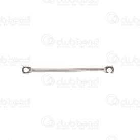 1720-2647 - Stainless Steel Tube Link-Connector 25x1mm with 2 loop 1mm Natural 20pcs 1720-2647,Findings,Stainless Steel,montreal, quebec, canada, beads, wholesale