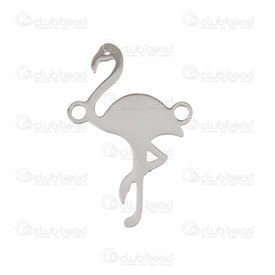 1720-2650-01 - Animal Stainless Steel Connector Flamingo 25x13mm Natural 10pcs 1720-2650-01,flaming,montreal, quebec, canada, beads, wholesale