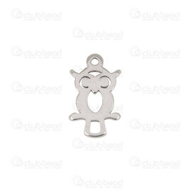 1720-2650-03 - Animal stainless steel link Owl 12.5x8x0.8mm natural 20pcs 1720-2650-03,Findings,montreal, quebec, canada, beads, wholesale