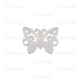 1720-2650-061 - Animal Acier Inoxydable 304 Lien-Connecteur Papillon 9x12x1mm Boucle 1mm Naturel 10pcs 1720-2650-061,Liens connecteurs,Métal,montreal, quebec, canada, beads, wholesale