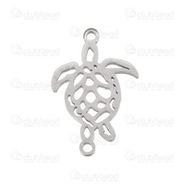 1720-2650-13 - Animal Acier Inoxydable 304 Lien-Connecteur Tortue 25x16.5x1.5mm avec 2 Boucle 3mm Naturel 5pcs 1720-2650-13,Liens connecteurs,montreal, quebec, canada, beads, wholesale