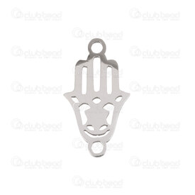 1720-2652-15 - Stainless Steel 304 Link-Connector Spiritual Fatima Hand 19x11x1mm Natural 1.5mm Loop 10pcs 1720-2652-15,Stainless Steel 304,Stainless Steel 304,Link-Connector,Spiritual,Fatima Hand,19x11x1mm,Grey,Natural,Metal,1.5mm Loop,10pcs,China,montreal, quebec, canada, beads, wholesale