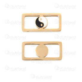 1720-2652-19GL - Spirituel Acier Inoxydable 304 Lien Yin-Yang 15x7x1.5mm Plaque Or 4pcs 1720-2652-19GL,Nouveautés,montreal, quebec, canada, beads, wholesale