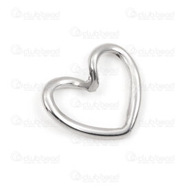 1720-2654-1017 - Stainless Steel 304 Link-Connector Heart 14x17x1.2mm Wavy Edge Natural 10pcs 1720-2654-1017,montreal, quebec, canada, beads, wholesale