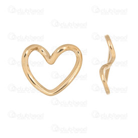 1720-2654-1017GL - Stainless Steel 304 Link-Connector Heart 15x17x1.5mm Wavy Edge Gold Plated 5pcs 1720-2654-1017GL,c,montreal, quebec, canada, beads, wholesale
