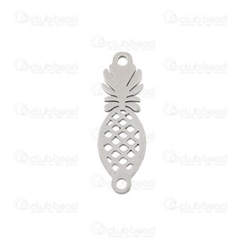 1720-2659-01 - Stainless Steel 304 Link-Connector Fruit Pineapple 21x7x1mm Natural 1mm Loop High Quality Polish 10pcs 1720-2659-01,loop,10pcs,1mm Loop,Stainless Steel 304,Link-Connector,Fruit,Pineapple,21x7x1mm,Grey,Natural,Metal,1mm Loop,10pcs,China,montreal, quebec, canada, beads, wholesale