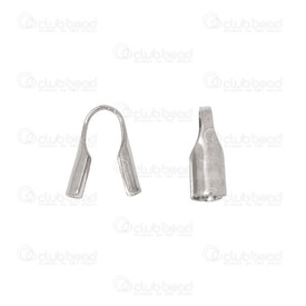 1720-2663 - Stainless Steel Crimp Connector for 2mm Round Cord 7.5x2.5x3mm Natural 50pcs 1720-2663,Findings,Connectors,Cord end,montreal, quebec, canada, beads, wholesale