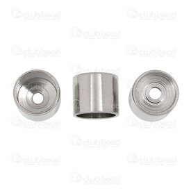 1720-2679-6.5 - Stainless Steel 304 Cord End Connector Inner Diameter 6.5mm 7x8mm 1.5mm hole Natural 20pcs 1720-2679-6.5,connecteurs,montreal, quebec, canada, beads, wholesale