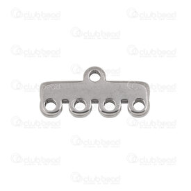 1720-2680-0411.5 - Stainless Steel 304 Multi-Row Connector Bar 11.5X5X1.5mm 4 row 1mm loop Natural 20pcs 1720-2680-0411.5,connecteur multi-rang,montreal, quebec, canada, beads, wholesale