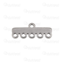 1720-2680-0513.5 - Stainless Steel 304 Multi-Row Connector Bar 13.5X5X1.5mm 5 row 1mm loop Natural 20pcs 1720-2680-0513.5,1720-2,montreal, quebec, canada, beads, wholesale