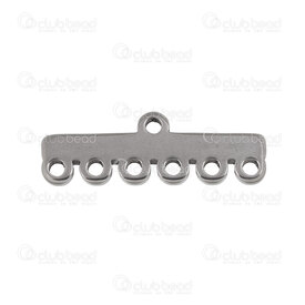 1720-2680-0616.5 - Stainless Steel 304 Multi-Row Connector Bar 16.5X5X1.5mm 6 row 1mm loop Natural 20pcs 1720-2680-0616.5,Findings,Connectors,Multi-rows,montreal, quebec, canada, beads, wholesale