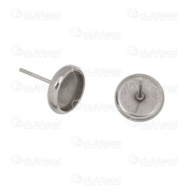1720-2704-081 - Stainless Steel 316 Bezel Cup Stud Earring for 8mm Round Cabochon Round Edge Natural  20pcs 1720-2704-081,support pour cabochon,montreal, quebec, canada, beads, wholesale