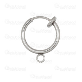 1720-2721-13 - Stainless Steel 304 Ear Clip 13mm Round Natural With Loop 10pcs 1720-2721-13,Stainless Steel 304,Ear Clip,Round,13mm,Grey,Natural,Metal,With Loop,10pcs,China,montreal, quebec, canada, beads, wholesale