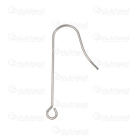 1720-2735 - Stainless Steel Earring Hook 30x13.5x0.7mm with Loop Natural 50pcs 1720-2735,Findings,Earrings,montreal, quebec, canada, beads, wholesale
