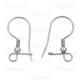 1720-2757-L - Stainless Steel 304 Fish Hook 20x11x0.8mm with Left Lock Natural 50pcs 1720-2757-L,Findings,Earrings,montreal, quebec, canada, beads, wholesale