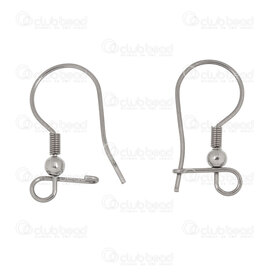 1720-2757-R - Stainless Steel 304 Fish Hook 20x11x0.8mm with Right Lock Natural 50pcs 1720-2757-R,Findings,Earrings,montreal, quebec, canada, beads, wholesale