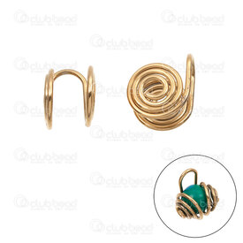 1720-2763-GL - Acier Inoxydable 304 Cage-Beliere-Tourbillon (Bille de 4-12mm) 14.5x10x7mm Plaque Or 10pcs 1720-2763-GL,Accessoires de finition,Boucles d'oreilles,montreal, quebec, canada, beads, wholesale