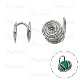 1720-2763 - Acier Inoxydable 304 Cage-Beliere-Tourbillon (Bille de 4-12mm) 14.5x10x7mm Naturel 10pcs 1720-2763,Accessoires de finition,Boucles d'oreilles,montreal, quebec, canada, beads, wholesale
